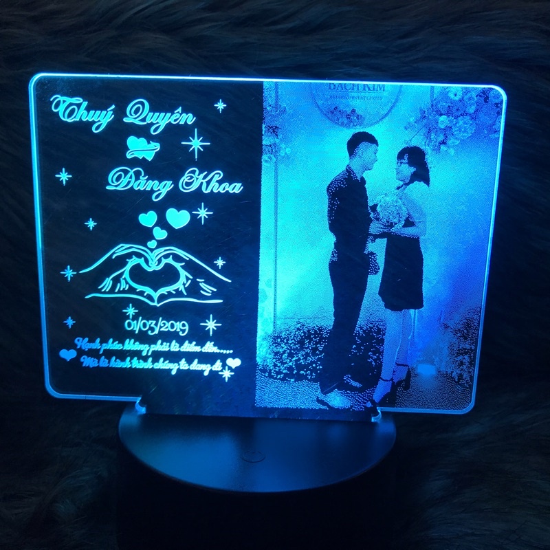 Đèn Ngủ Led 3D - Quà Tặng Cưới Ý Nghĩa | 16 Màu Khắc Ảnh Theo Yêu Cầu ~ Sinh nhật, Noel, 14/2, 8/3, 20/11 Tri ân Thầy Cô