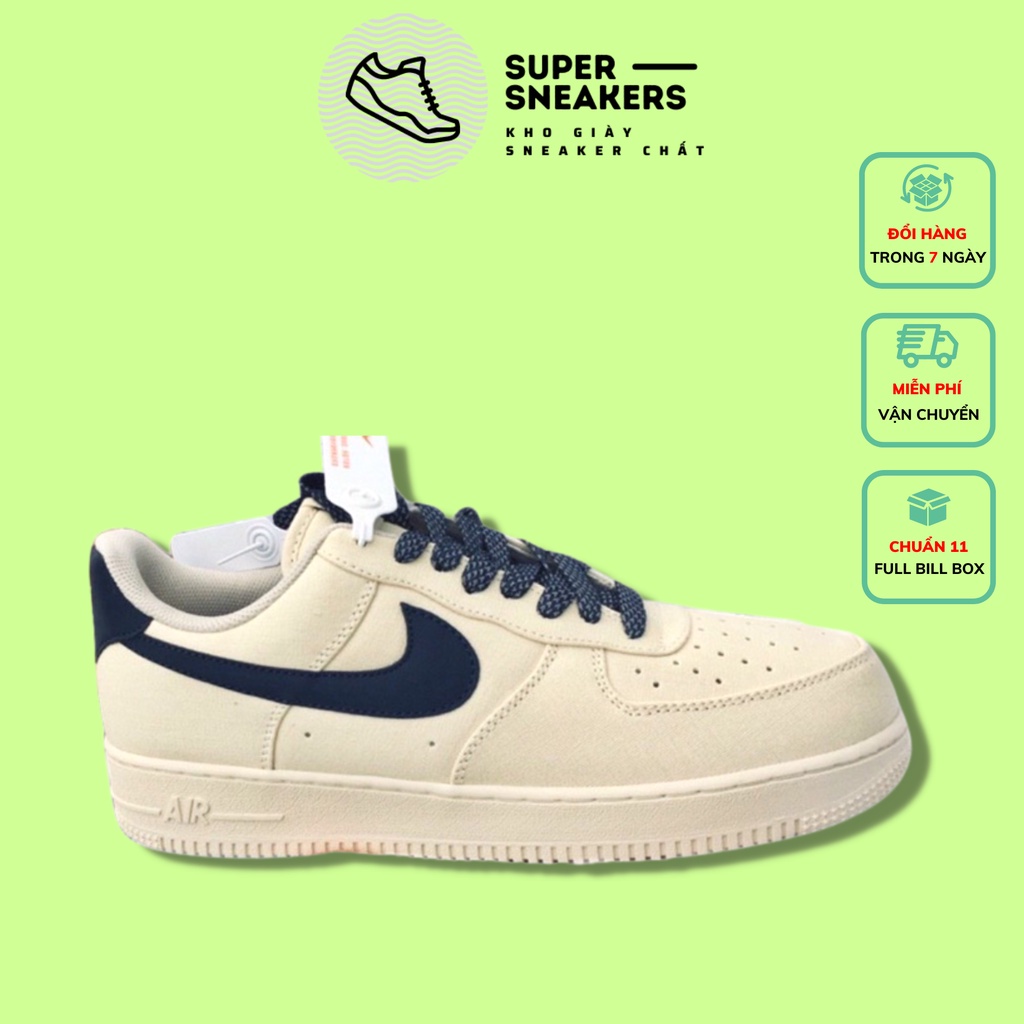 Giày Thể Thao 𝗡𝗶𝗸𝗲 𝗔𝗙𝟭 Canvas Navi, Giày Sneaker Nam Nữ 𝗔𝗙𝟭 Air Force 1 Vải Canvas Xanh Navi Cực Đẹp Full Box