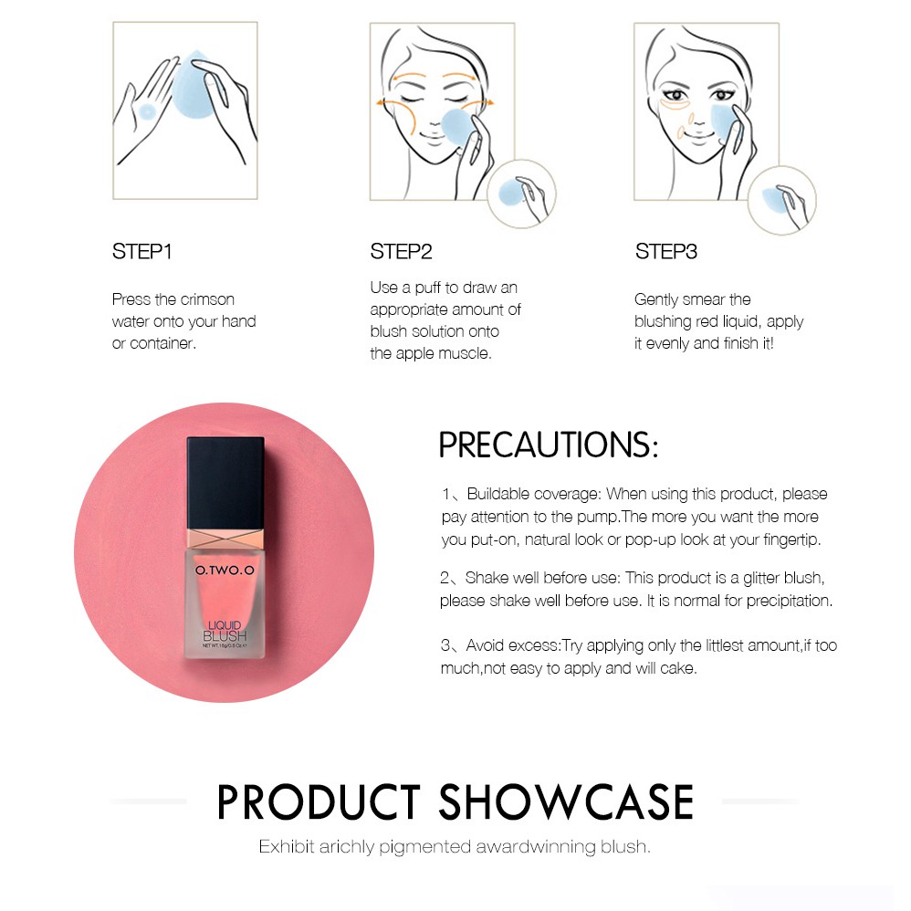 O.TWO.O Má hồng dạng lỏng trang điểm tự nhiên lâu trôi 15g | BigBuy360 - bigbuy360.vn