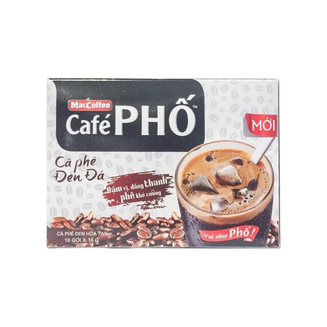 Hộp Cafe Phố Đen Đá 10 Gói * 16gr Maccoffee