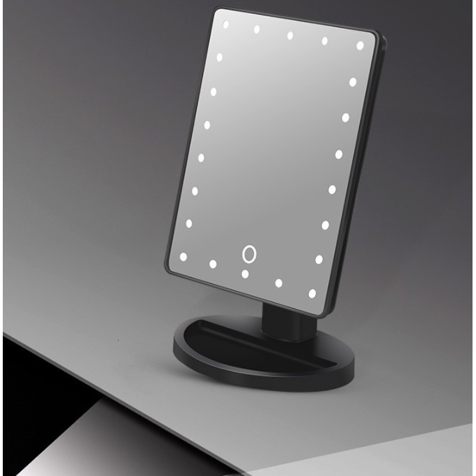Gương trang điểm màn hình cảm ứng 180 độ gắn đèn LED