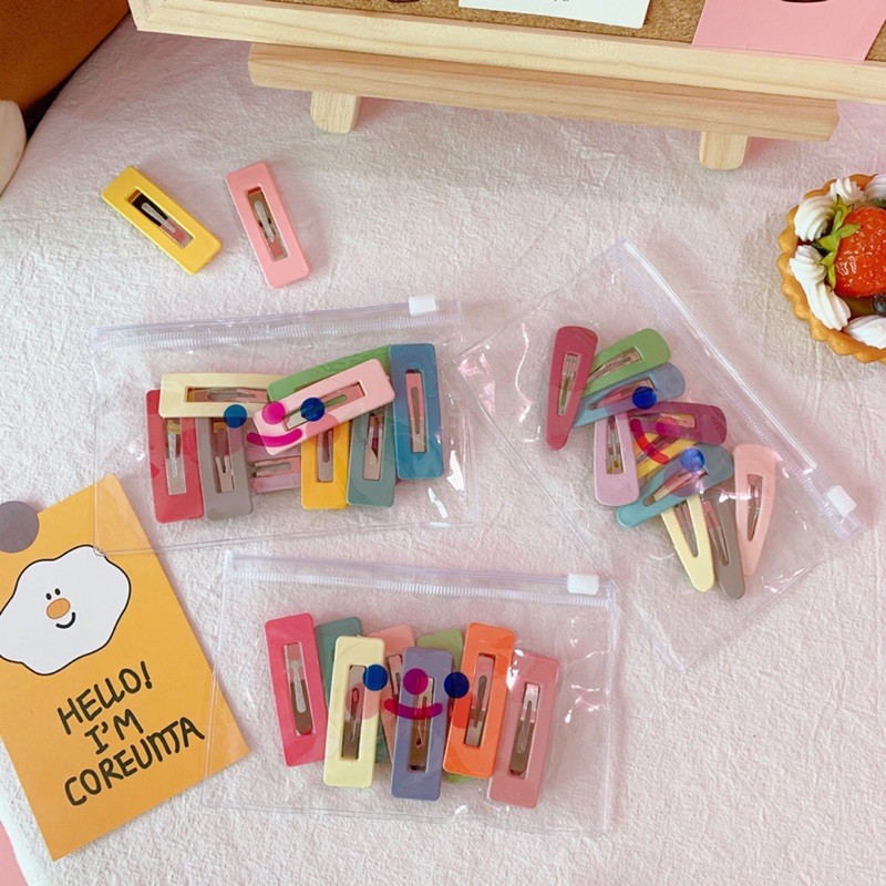 Set 10 kẹp tóc nhiều màu dễ thương