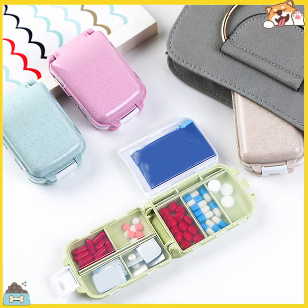 Hộp đựng thuốc có 8 ngăn chất liệu nhựa PP nhỏ gọn tiện lợi