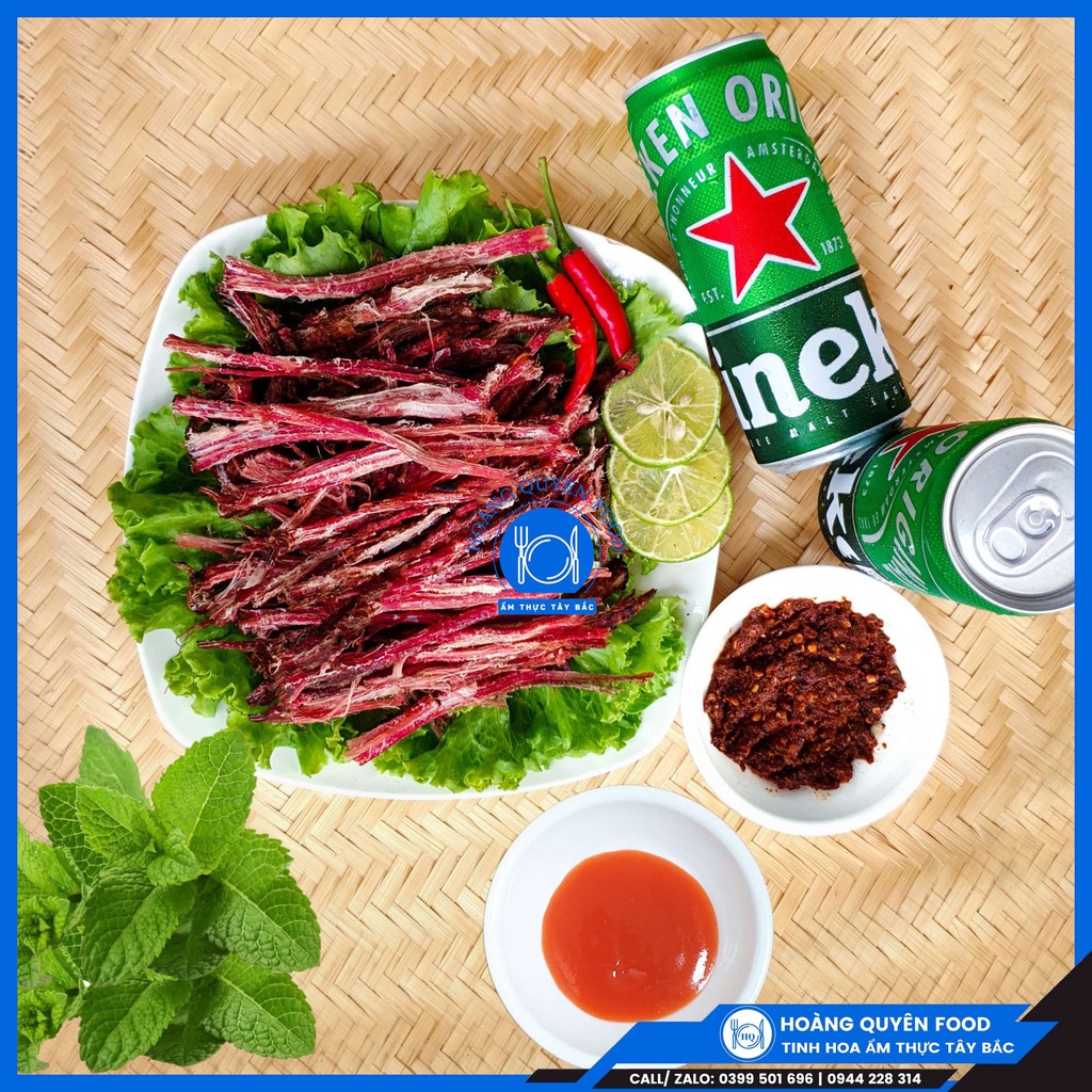 Thịt Lợn Gác Bếp Ẩm Thực Tây Bắc Thơm Ngon Chuẩn Vị - TẶNG CHẨM CHÉO - Khô Thịt Heo Gác Bếp | HQ FOOD