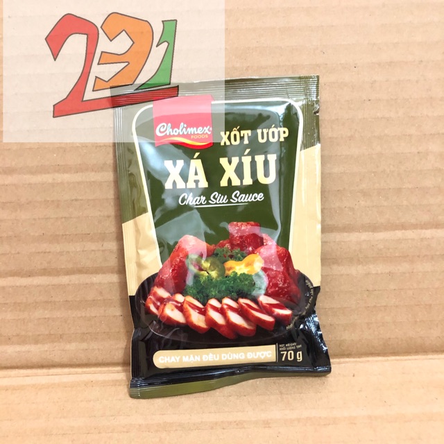 Hộp x10 Túi Gia Vị Xốt Ướp Xá Xíu Cholimex 70g