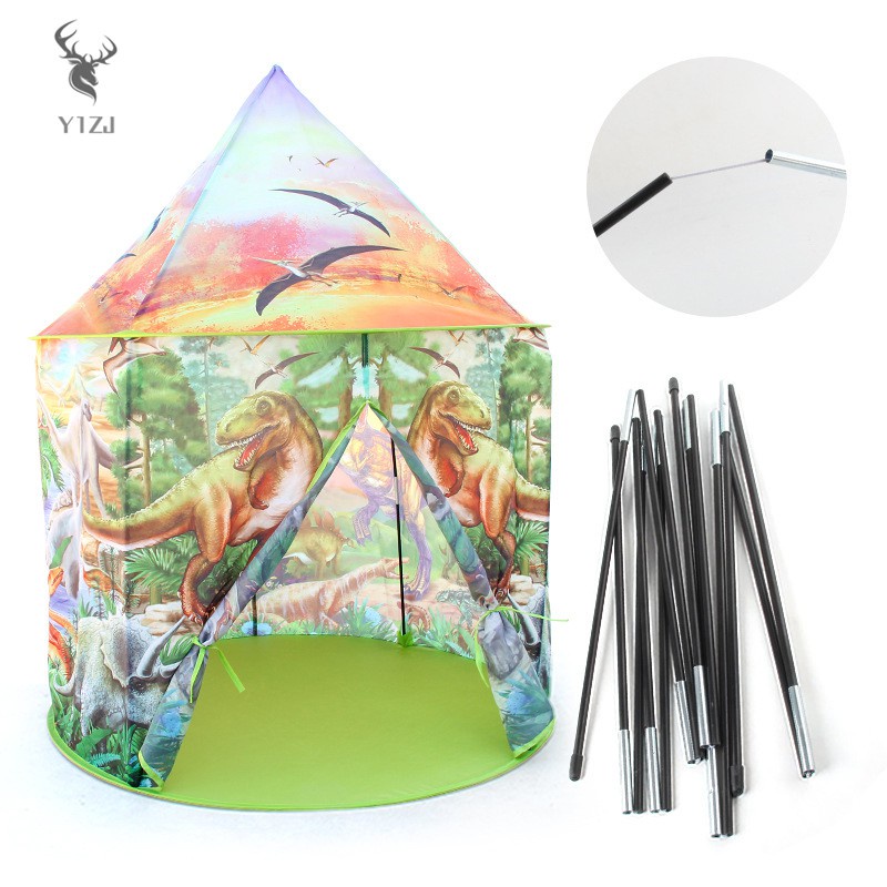 COD&amp; Large Dinosaur Kids Play Tent with Mesh Window Foldable Durable Lightweight Long Lasting Best Gift for Children