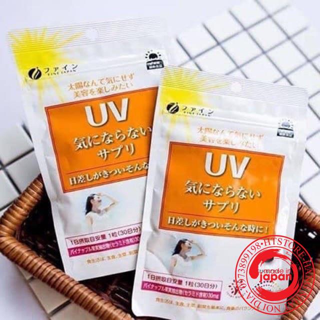 Viên uống chống nắng UV Crare Plus Fine Japan Nhật Bản 30 viên - Kháng tia UV - Chống lão hoá - Chống cháy nắng hiệu quả