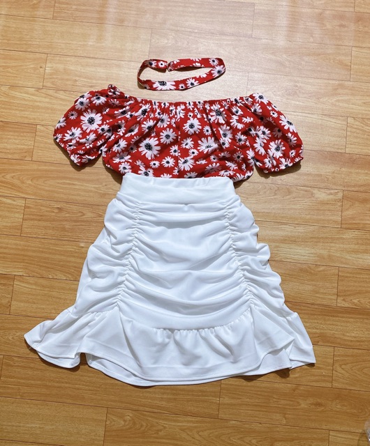 [ Mã FAMAYWA2 giảm 10K đơn 50K] Set bộ nữ áo bẹt vai+ chân váy nhún body | BigBuy360 - bigbuy360.vn