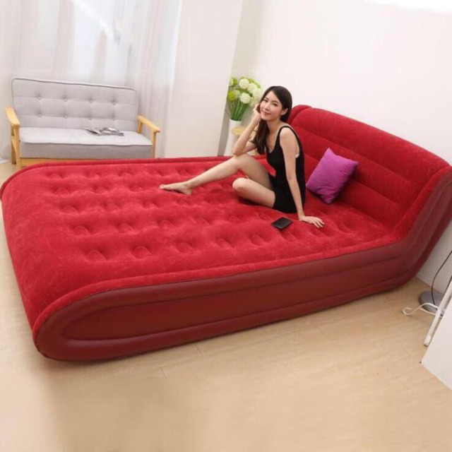 Giường hơi cao cấp siêu dày có lớp nỉ cực đẹp. Kt 1,6m x2,1m ( tặng kèm bơm điện 2 chiều , keo và 2 miếng vá)