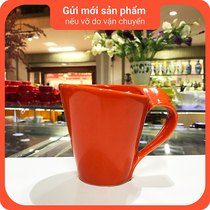 Tách cà phê sứ - Tách dáng Quai Xoắn 210 ml - Gốm sứ Hải Long