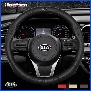 Kia Bọc vô lăng da bò thật ô tô Cow Leather Steering Wheel Cover Fit Sparco RIO Cerato Stinger Optima Sorento Sportage K2 K3 K5 KX5 RED