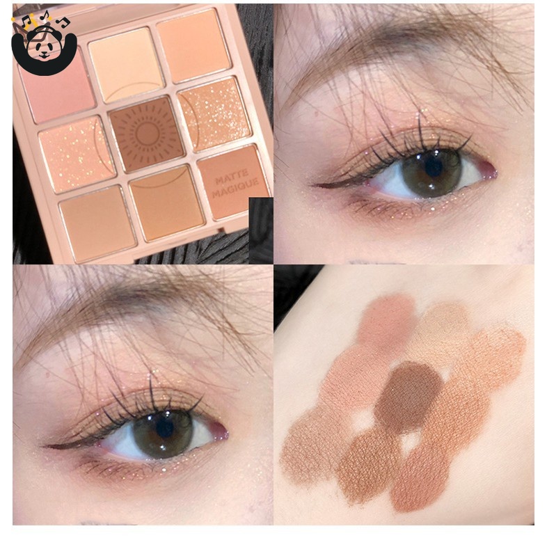 [Hàng mới về] Bảng phấn mắt cfh 9 màu lì / màu ánh kim tuyến bền màu kháng nước