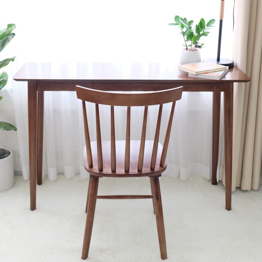 BÀN LÀM VIỆC, BÀN HOC SINH GỖ CAO SU 40x100x73cm, 50x100cm, 60x120cm - 4 chân tròn