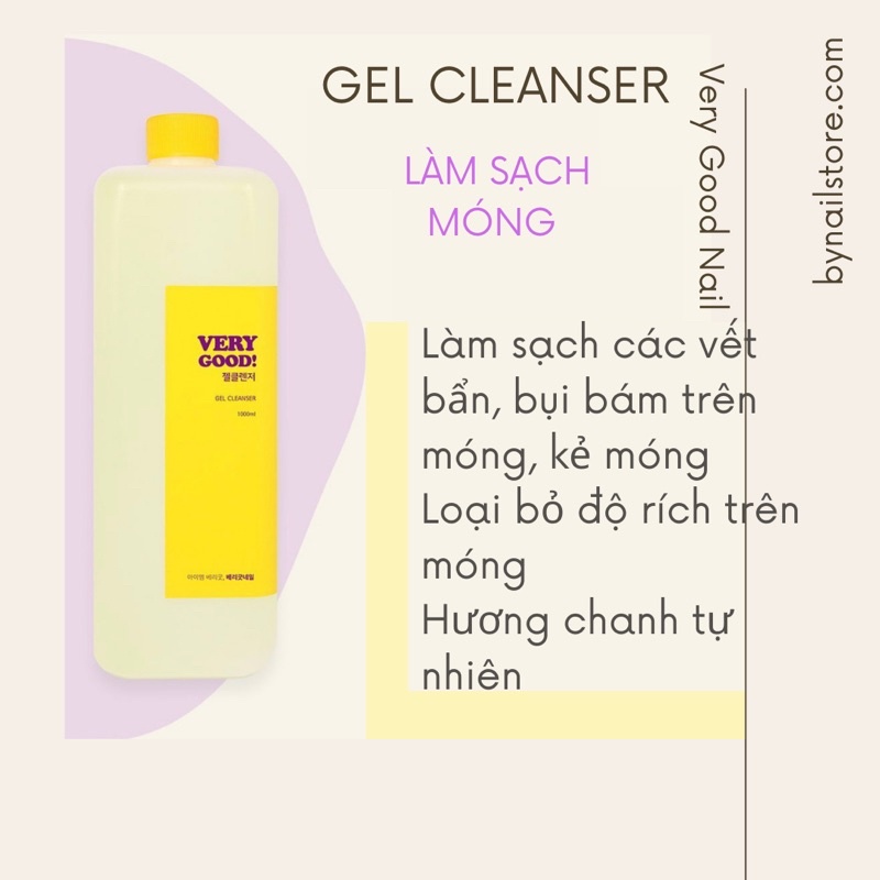 [Very good nail] Dung dịch lau gel bóng đẹp cao cấp Hàn Quốc Athenol - Gel Cleanser