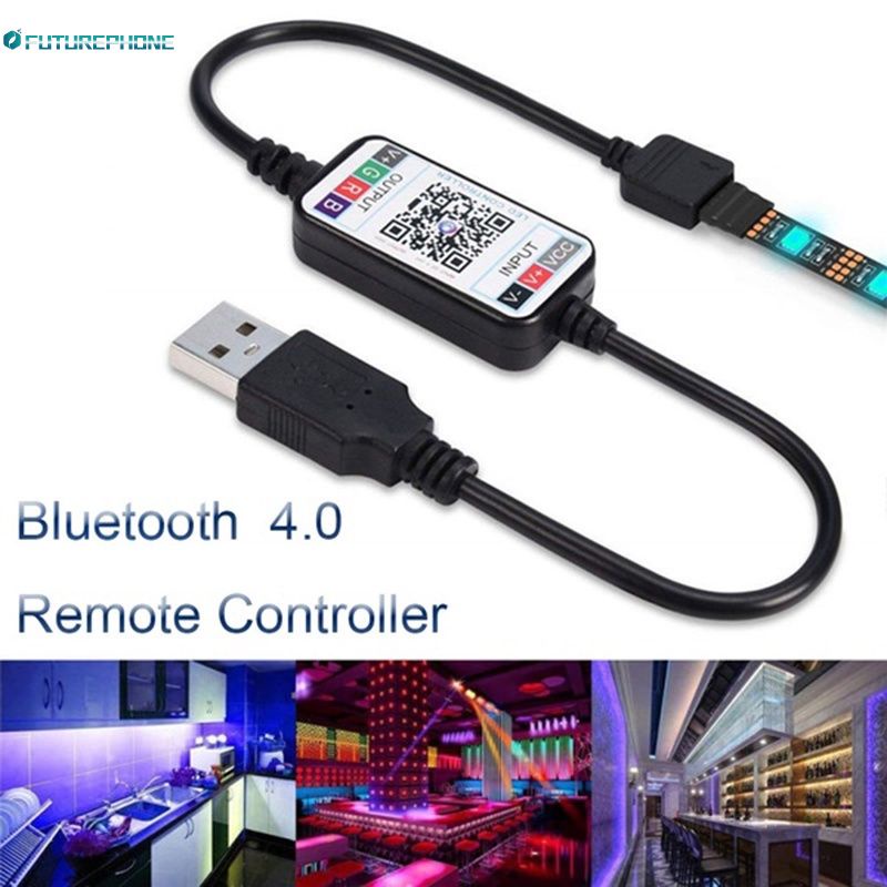 Hot Mini Wireless 5-24V Smart Phone Control RGB LED Strip Light Controller USB Cable Bluetooth 4.0 Vários efeitos de iluminação Transmissão estável controle de grupo FTP
