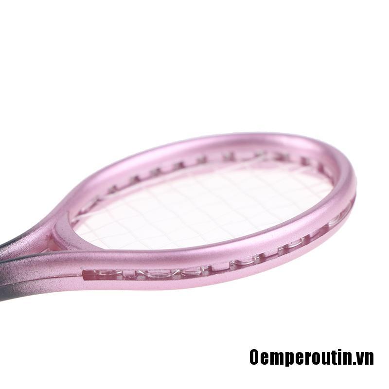 Oemperoutin❤1 Set 1/6 1/12 Miniature Children Garden Mini Tennis Racket Ball Gift Doll House