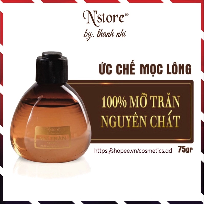 Mỡ Trăn Nguyên Chất N’store - triệt lông, mờ rạn da, dịu vết bỏng, chống sẹo an toàn tại nhà 75gr