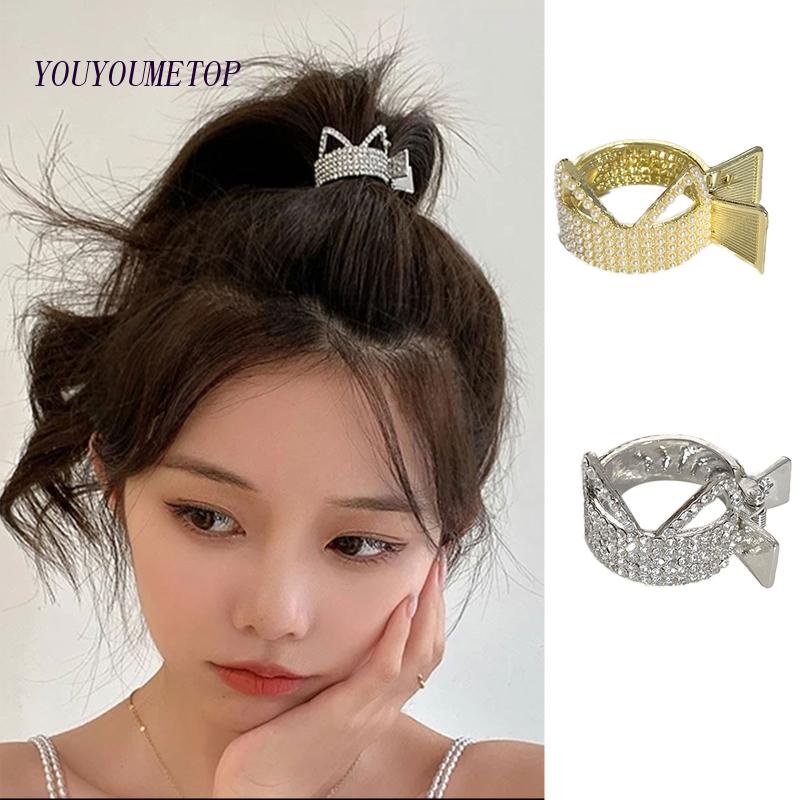 Kẹp Tóc Càng Cua Đính Đá Chống Trượt Dày Dặn