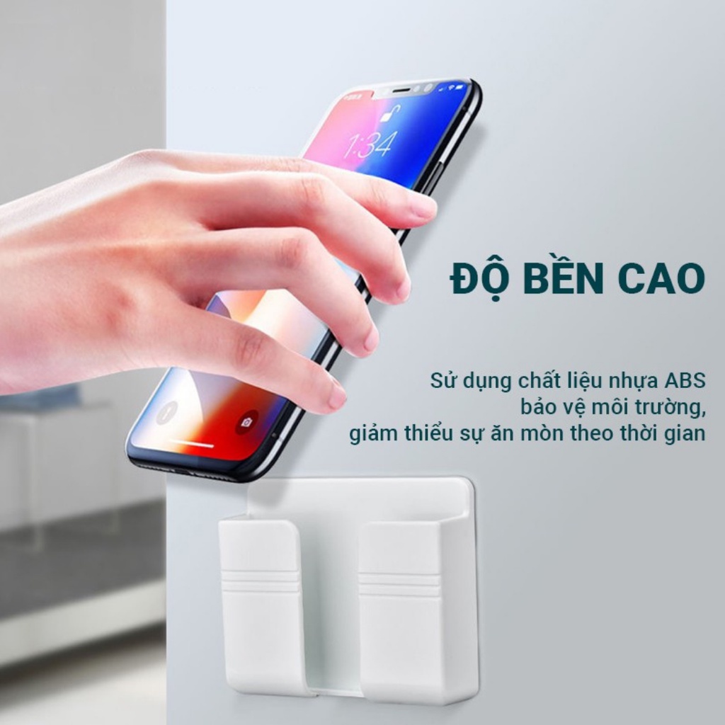 Giá đỡ sạc điện thoại, kệ dán tường để điện thoại, remote bằng nhựa ABS đa năng DTM Store DTMS-GĐ-T1