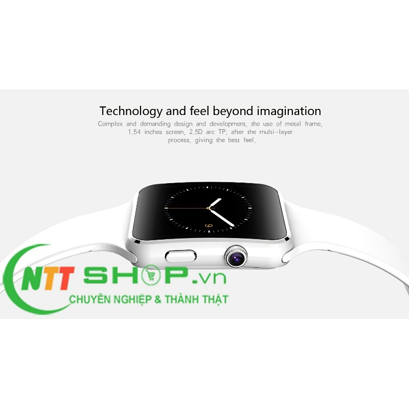 Đồng hồ thông minh Smartwatch X6 màu trắng màn hình cong cao cấp