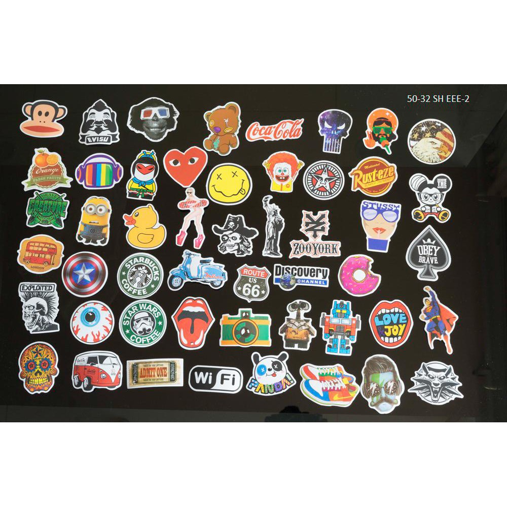 [Quà Tặng] 5 miếng stickers ngẫu nhiên trang trí vali du lịch, laptop, mũ bảo hiểm, đàn guitar, ukelele, macbook,…