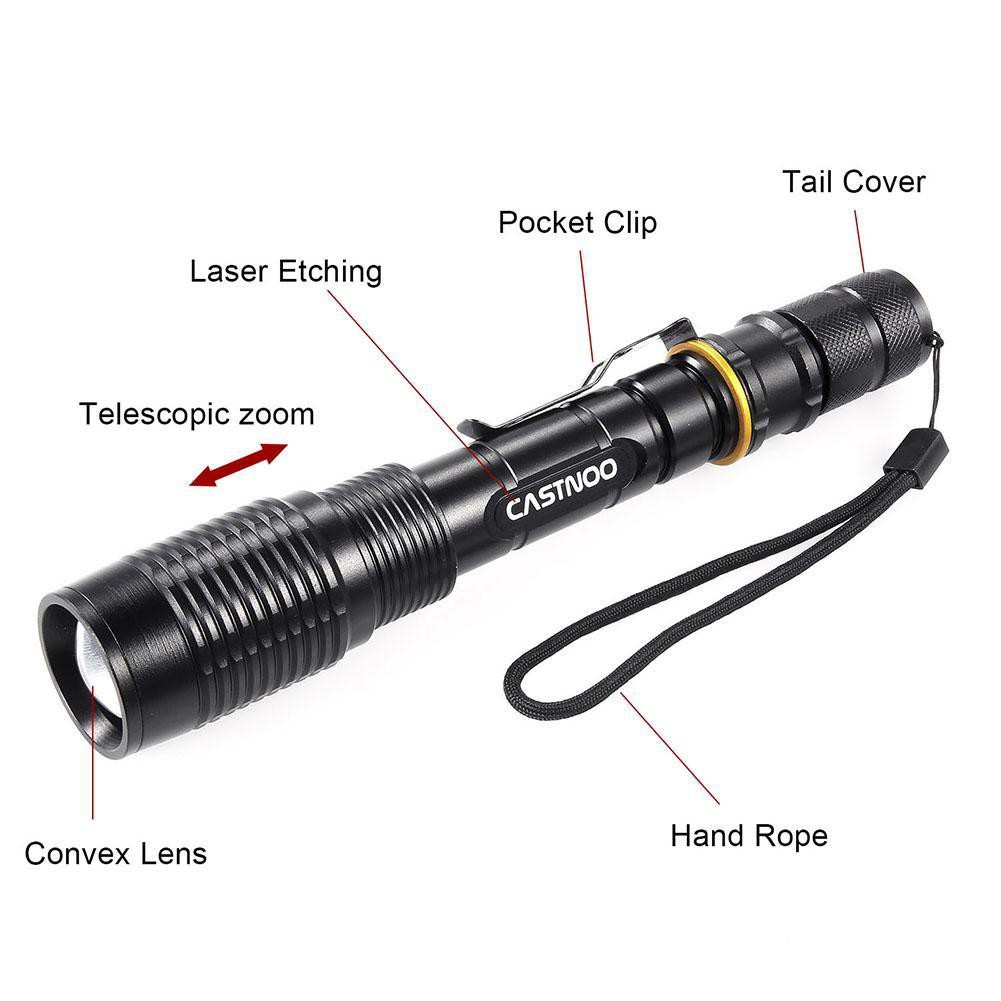 Đèn pin LED CREE XM-L T6 8000 lumen kích thước 185/207 x 31 x 21 tiện dụng | BigBuy360 - bigbuy360.vn