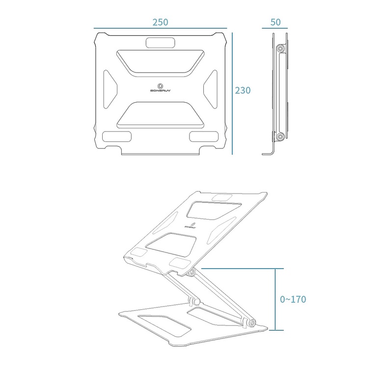 Giá đỡ để laptop stand notebook Macbook máy tính xách tay hợp kim nhôm có thể điểu chỉnh kiêm tản nhiệt P18.