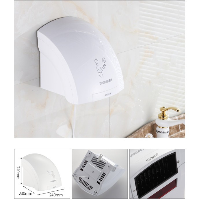 Máy sấy khô tay treo tường GURUN Automatic Hand Dryer 1800w