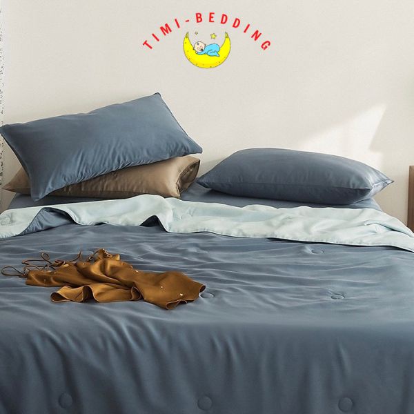 Bộ chăn ga gối tencel nhập khẩu cao cấp set 4 món chăn trần – chăn hè tencel - Timibedding