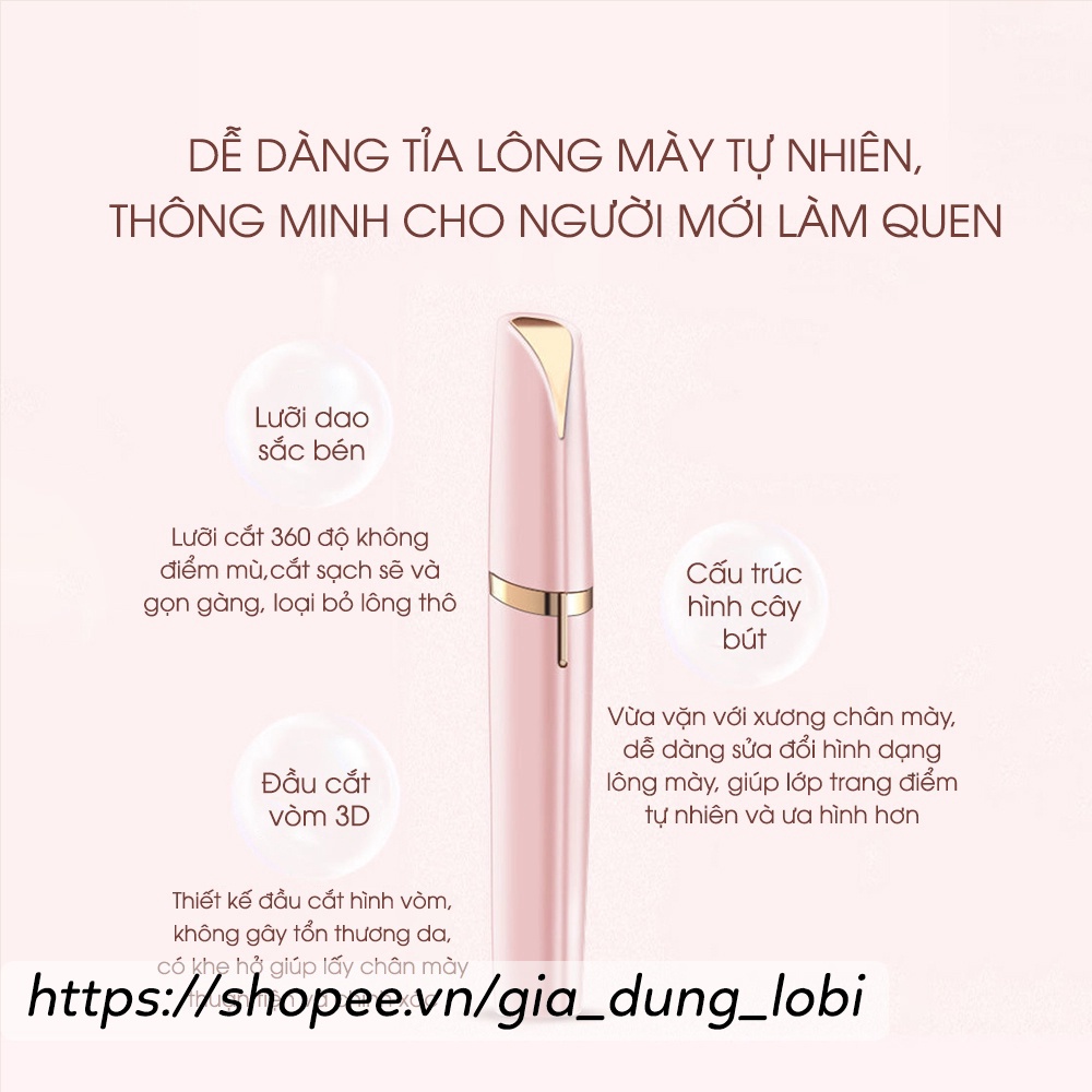 Máy tỉa lông mày Flawless Brows Bút tỉa lông mày cao cấp sạc điện điện có đèn rọi