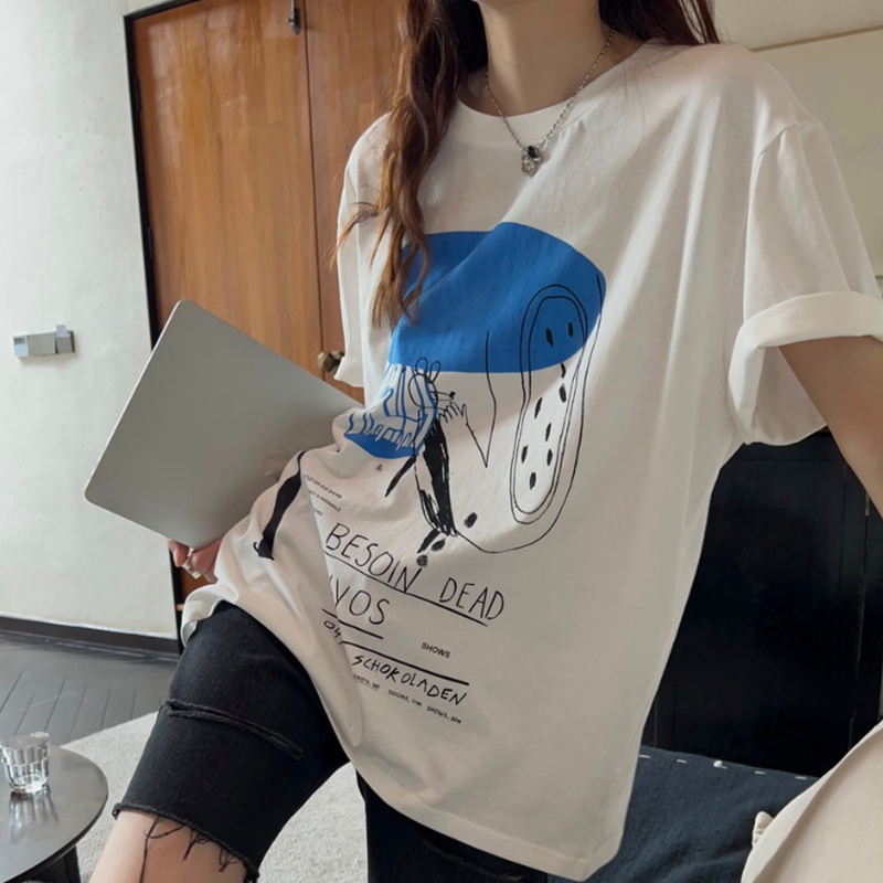 NRVP Áo Thun Cotton Tay Ngắn Cổ Tròn Màu Trơn Thời Trang Dành Cho Nữ