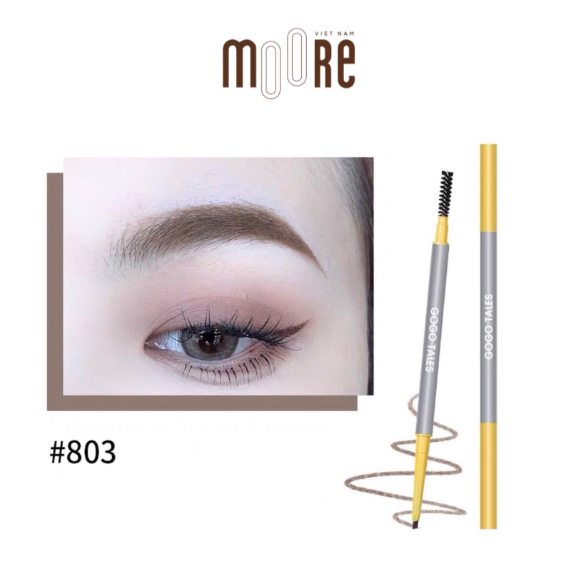 Chì kẻ mày ngang 2 đầu GOGO TALES Cloud mist brownpencil