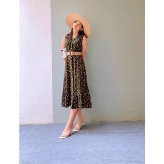 Đầm maxi lanh hoa