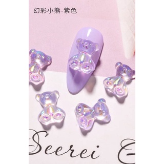 Set gấu thuỷ tinh trang trí móng