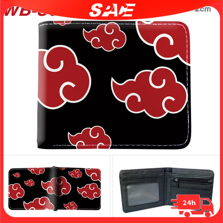 Ví Naruto Sasuke da ngắn gập in hình nhân vật Anime nhiều màu sắc