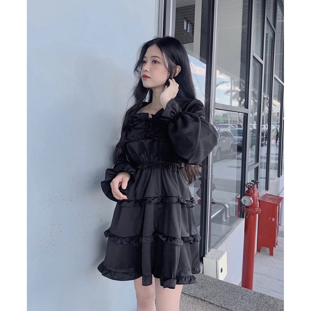 Đầm babydoll tay dài