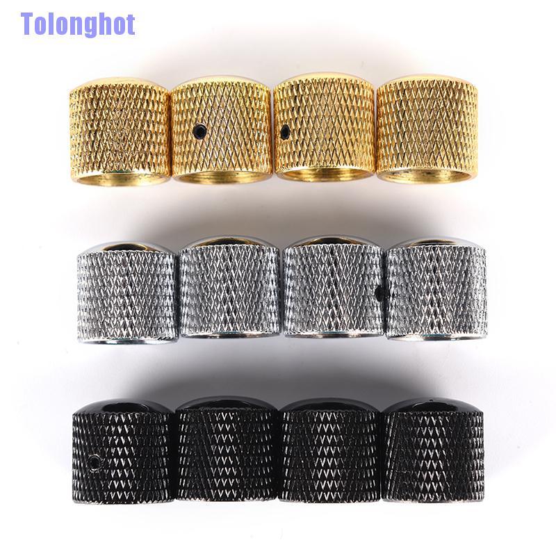 Tolonghot> 4pcs Metal Electric Bass Guitar Volume Tone Control Knobs Dome Knobs +Wrench
