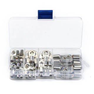 60pcs SC Tinned Copper Lug Ring Wire Connectors Bare Cable Terminal with Plastic Box