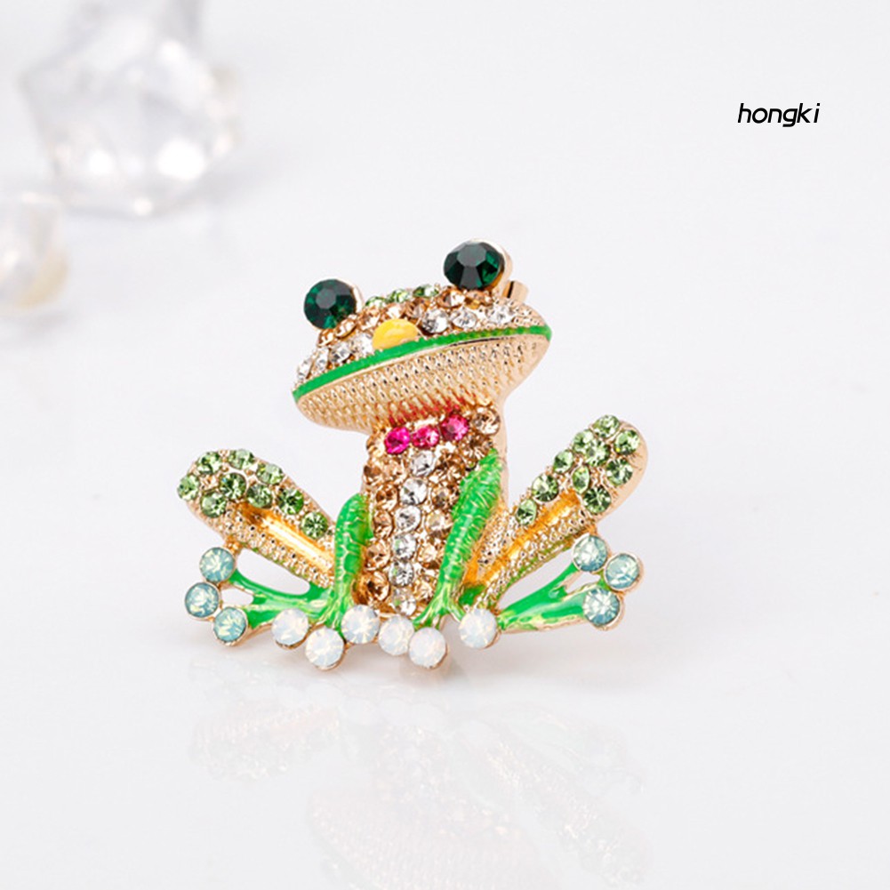 Ghim Cài Áo Hình Chú Ếch Đính Đá Nhân Tạo Thời Trang Cho Nữ