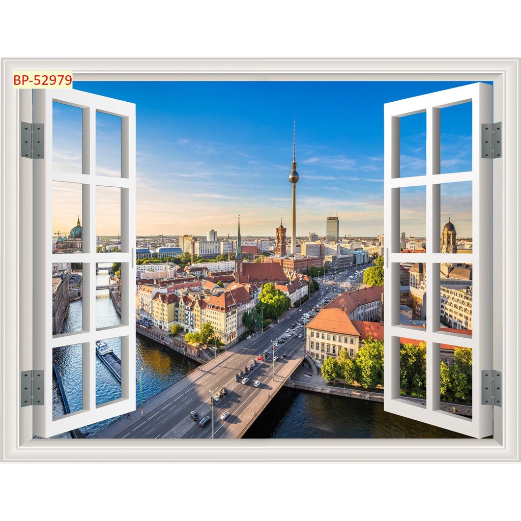 Tranh dán tường cửa sổ phong cảnh tưới mới được mua nhiều nhất