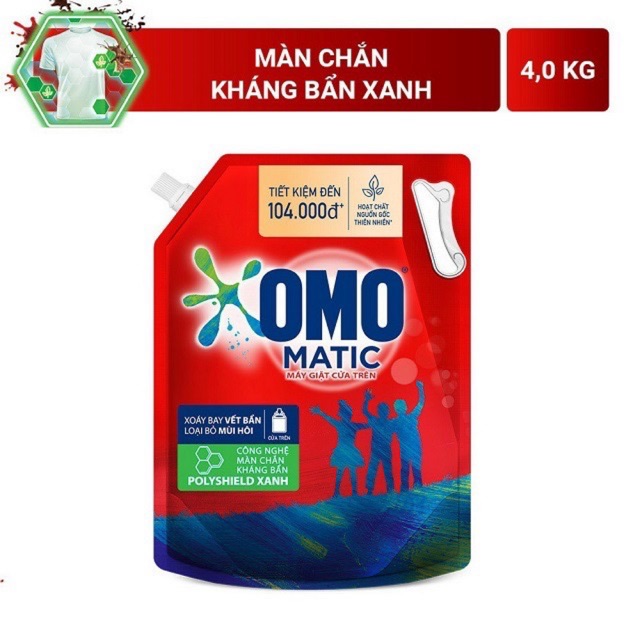 Nước giặt omo túi 3.9kg cửa trên