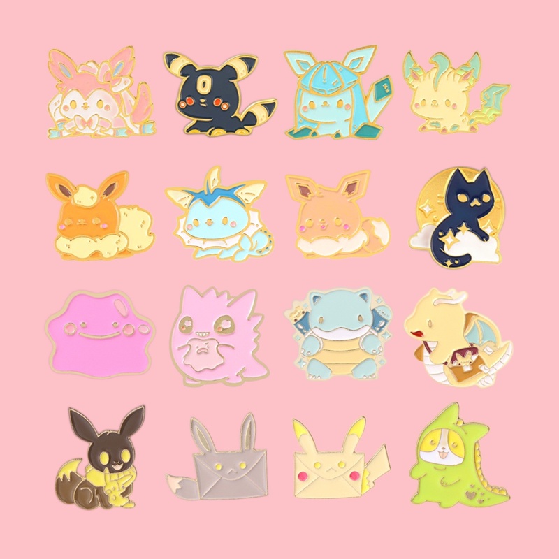 Ghim cài áo QIHE JEWELRY hình Pikachu dễ thương dùng trang trí