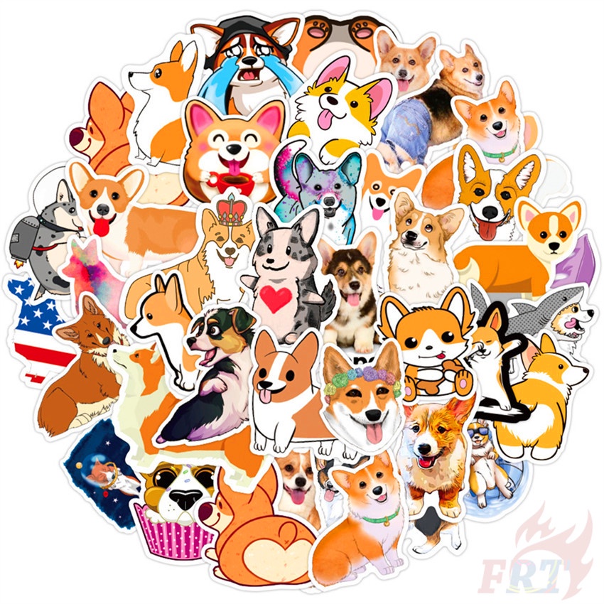 100Pcs/Set ❉ Corgi Series A Stickers ❉ Pets Dogs DIY Fashion Luggage Laptop Skateboard Doodle Decals Stickers
