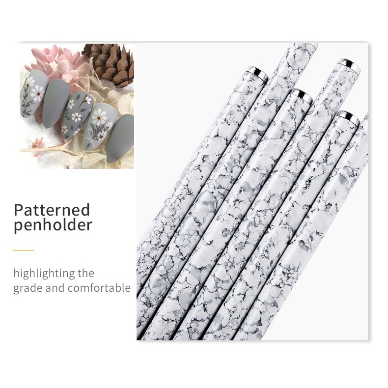 Bộ 3 cọ vẽ móng tay 3d LUSLUKING bằng acrylic siêu mỏng