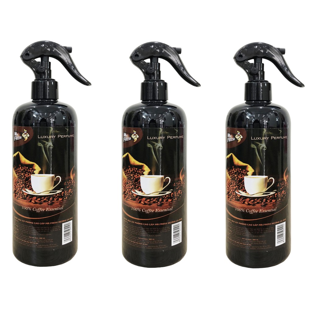 Bộ 3 chai nước hoa xịt phòng cao cấp Mr Fresh 500ml - khử mùi phòng, ẩm mốc, hạn chế côn trùng ruồi muỗi