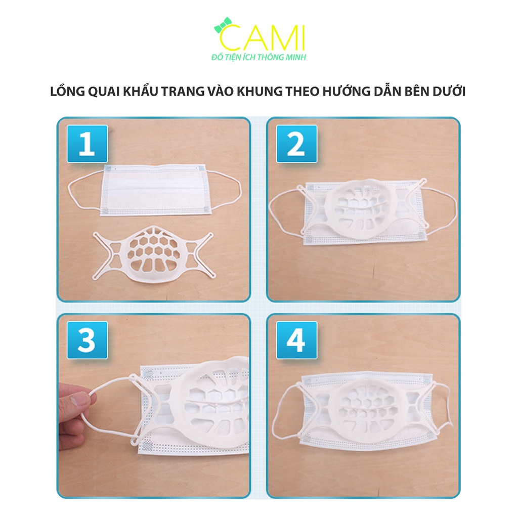 Khung đeo khẩu trang 3D thoáng khí có thể tái sử dụng, chất liệu TPE mềm mại_Cami_CMPK194