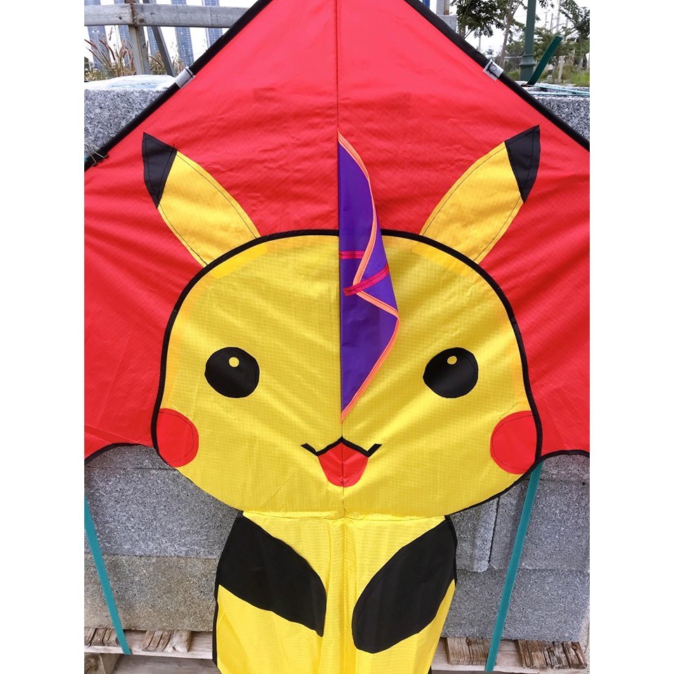 [MUA 1 ĐƯỢC 2] Diều Pikachu - TẶNG TAY CẦM THẢ DIỀU DÀI 150 mét dây + TÚI VẢI ĐỰNG (diều thả, diều giá rẻ, diều đẹp)