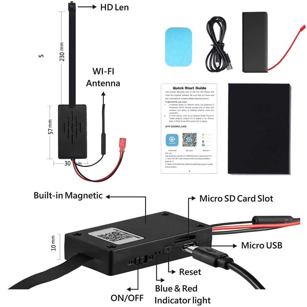 Camera wifi mini siêu nhỏ - Quay ngày giám sát từ xa qua điện thoại | BigBuy360 - bigbuy360.vn