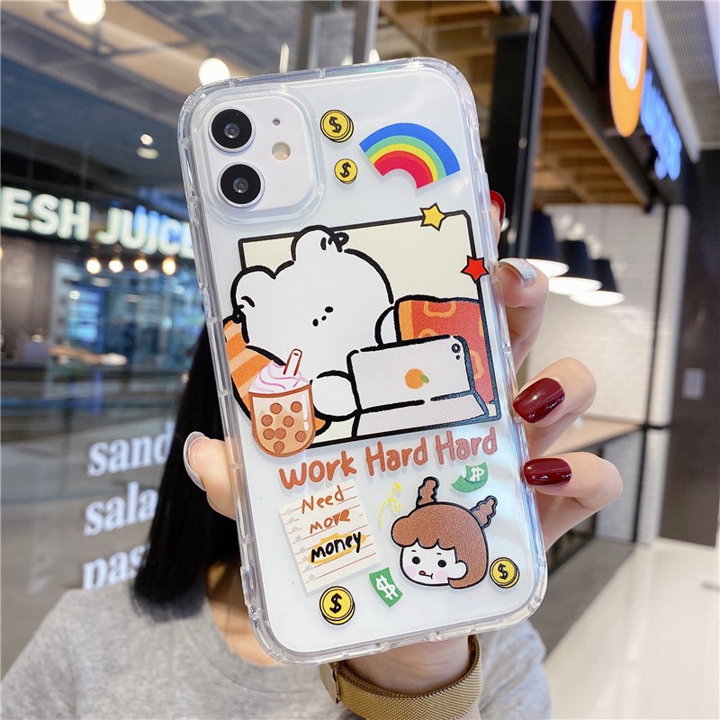 Ốp iphone-Ốp lưng Work hard and Buy trong suốt 5/6/6s/6s plus/7/8/7plus/8plus/x/xs/xs max/11/11pro max