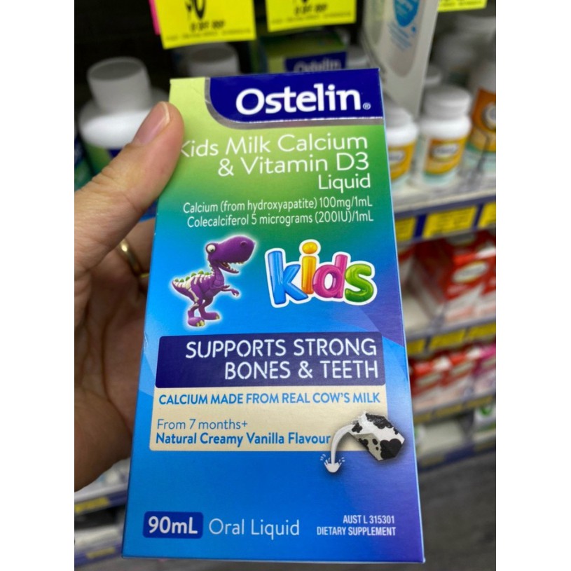 Bổ sung Canxi cho bé Ostelin Kids Milk Calcium & Vitamin D3 Liquid 90ml